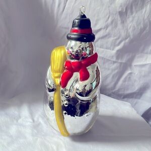 Mercury Glass Dept 56 Snowman Ornament 7748-8